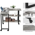 thumbnail image 5 of NEILA 360° Rotatable Sofa Side Table Mobile End Table with 2-Tier Storage Shelves, Movable Laptop Table with Sturdy Metal Frame, 6 Universal Casters, Couch Snack Table for Home (Rustic Grey), 5 of 8