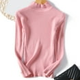 thumbnail image 6 of Autumn Winter Women Solid Color Slim Turtleneck Sweater Knitted Elastic Jumper, 6 of 8