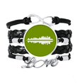 thumbnail image 1 of Reflections Urban Landscape Architectural Signs Bracelet Love Accessory Twisted Leather Knitting Rope Wristband Gift, 1 of 1