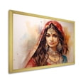 thumbnail image 2 of Designart "Diva's Portrait Indian Woman Elegance" Fashion Framed Wall Art Decor - Glam Green Woman Entryway Framed Wall Art, 2 of 6