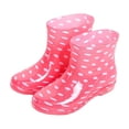 thumbnail image 5 of XUNKUSGA Womens Rain Boots Waterproof Anti-Slip Ankle Rain Boots Fashion Polka Dot Pull On Short Rain Boots for Daily Rainy Wear,6, 5 of 6