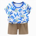 thumbnail image 1 of COMVALUE Pyjama Garçon 2 Pcs Ensemble Court Tenue de Nuit (Bleu Ciel, 5-6 Ans), 1 of 6