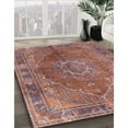 thumbnail image 2 of Ahgly Company Indoor Square Traditional Brown Red Medallion Area Rugs, 5' Square, 2 of 6