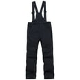 thumbnail image 2 of Kids Snow Bibs Girls Boys Ski Bib Pants Insulated Waterproof Winter Overalls Adjustable Quilted Snowboard Jumpsuits Black 2XL, 2 of 4