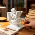 thumbnail image 5 of Ghost Skeleton Reading on Toilet Figurine, Funny Printed Desk Ornament, Spooky Bathroom Counter Statue for Shelf, Nightstand, Office Desk, Halloween Home Decor, 5 of 7