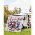 thumbnail image 4 of 4th of July RV Awning Sun Shade Screen 9'X7' Red Blue Rose Mesh Sunscreen Floral America Wood Grain Awning Shade Screen with Zipper UV Blocker Completed Kits Outdoor Canopy for RV Motorhome Camper, 4 of 7