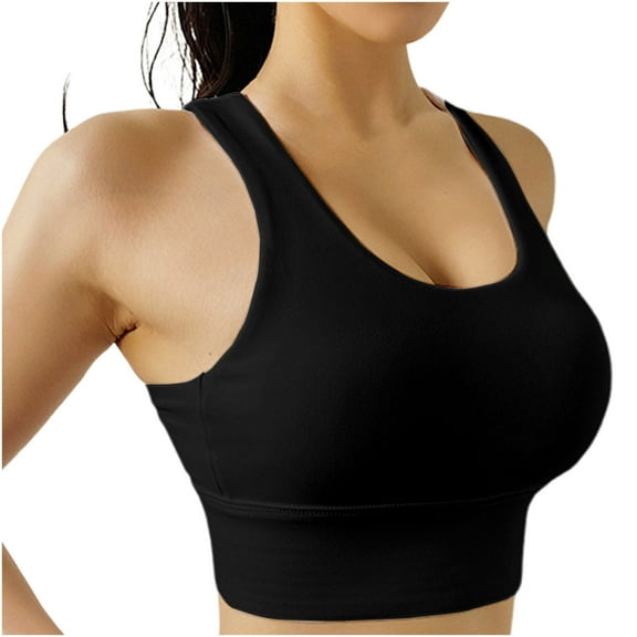 Gfyviroh Women's Sports Bras Solid Color Wireless Push Up Bras Plus Size Seamless Thin Comfortable Quick Dry Racerback Bras