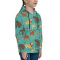 thumbnail image 3 of Picia Cute Animals Pattern Youth Hoodie - Warm Pullover Sweatshirt with Kangaroo Pocket, Ideal for Boys and Girls-Small, 3 of 6