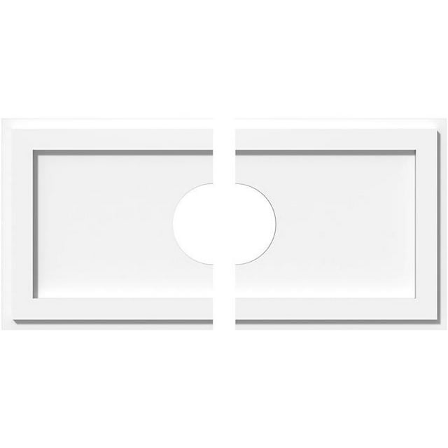 Ekena Millwork CMP26X13RE2-05000 5 in. ID x 9 in. Rectangle Architectural Grade Médaillon de Plafond Contemporain PVC - 2 Pièces