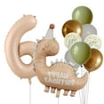 thumbnail image 7 of Retro Matte Caramel Colored Dinosaur Aluminum Film Number Balloon Set Happy Birthday Party Decoration Kids Background Photo Prop (9,Other), 7 of 7