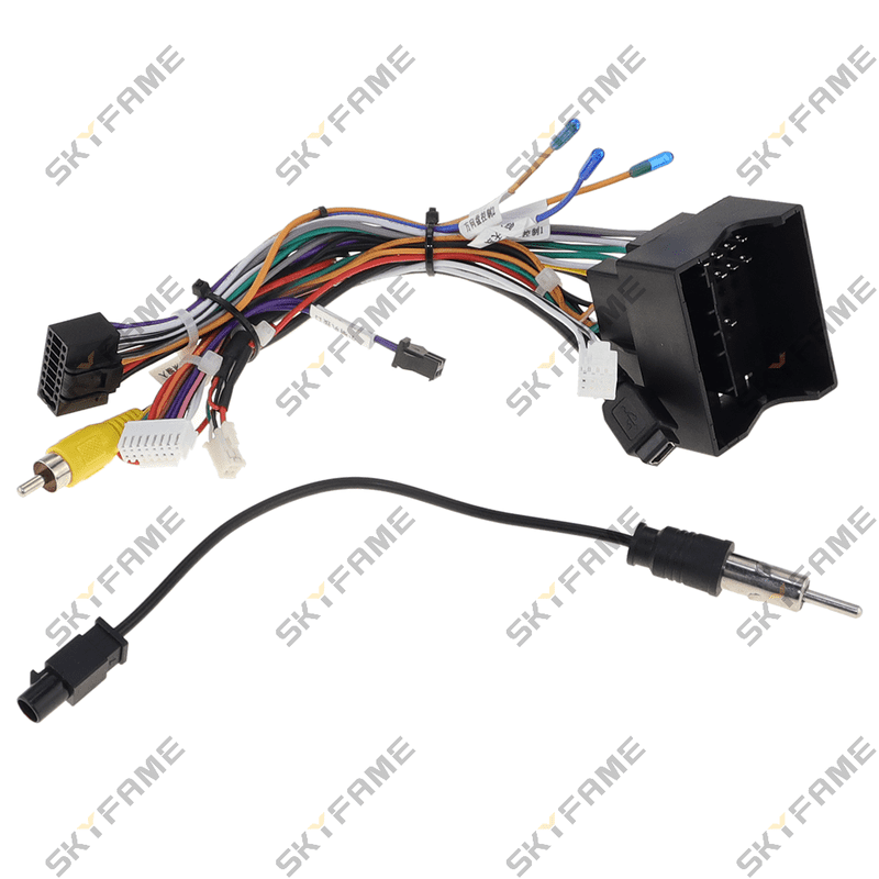 SKYFAME Car 16Pin Stereo Wiring Harness Power Cable With SKYFAME Car 16Pin Stereo Wiring Harness Power Cable With