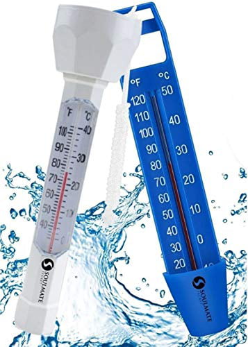 Hot Tubs Water Temperature Test Tube for Indoor or Outdoor Swimming Pools 1/2 Packs Spas Fahrenheit & Celsius Large Floating Pool Thermometer Easy Read Display with Cord Bath Fish Pond