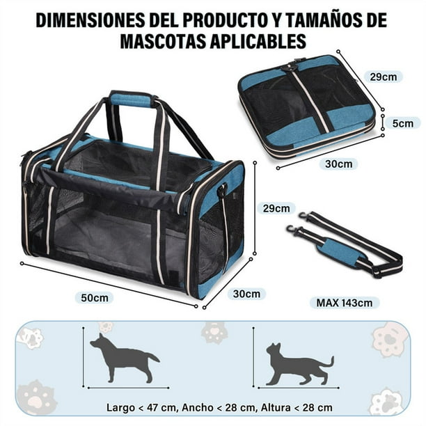 Bolsa Transportadora De Mascotas Para Perros Y Gatos De Tamano Mediano Cachorros De Hasta 9 Kgs Aprobada Por Aerolineas P10001 Walmart en linea