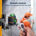 thumbnail image 5 of 3D 3x360° Laser Level, Self Leveling Laser Level with Rechargeable Battery, Green Cross Line Laser Tool for Construction&Picture Hanging, Include Remote Control, Magnetic Bracket, Carrying Bag, 5 of 9