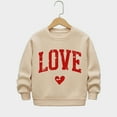 thumbnail image 5 of ATOGUTA Girl's Sweatshirts Kids Casual Long Sleeve Loose Valentine's Day Tops Comfy Lightweight Pullovers Size 2T-12, Khaki, 5 of 5