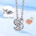 thumbnail image 3 of Collar inicial de plata esterlina Silvora con circonita cúbica letra S colgante para niñas adolescentes, 3 of 8