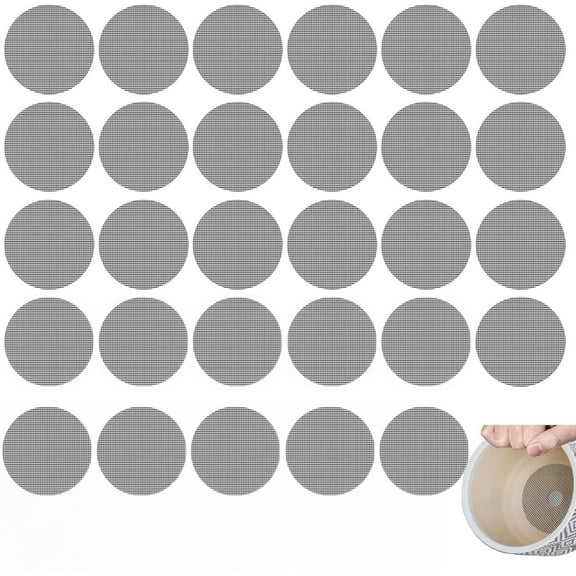 100 Pcs Flower Pot Hole Mesh Pad, 4 " Round Bonsai Pots Bottom Grid Mat Keep Soil from Flowing Away Plant Pot Drainage Mesh Hole Screens for Garden Outdoor Potted Plants, Black