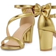thumbnail image 7 of Ecetana Women's High Heel Sandals with Bow Strappy Chunky Heel Dress Shoes for Party Wedding, 7 of 7