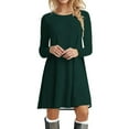 thumbnail image 1 of Gibobby Vestido Causal para Mujer de Verano Vestido de camiseta de manga larga para mujer Vestido casual de swing sólido(Verde,XL), 1 of 5