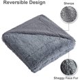 thumbnail image 4 of Shaggy Faux Fur Blanket, Ultra Soft Plush Fuzzy Throw Blanket With Reversible Warm Sherpa - Sofa Couch Bed Decoration For All Season Use (Gray, Queen 90X90), 4 of 4
