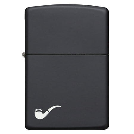 Skull Black Matte Lighter - Zippo Black Matte Pipe Lighter