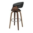 thumbnail image 4 of Zion Upholstered Swivel Bar Stool Walnut and Black, 4 of 8