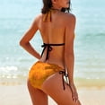 thumbnail image 2 of Classic Paisley Bandana, Orange, Red And Yellow Women's Bikini V Neck Swimsuit Set 2 Piece Over Size Bathing Suit Side Triangle Bathing Suit, 2 of 9