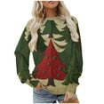 thumbnail image 2 of Heisall Womens Sweatshirts Christmas Vintage Print Round Neck Loose Casual Sporty Long Sleeve Fleece-Lined Fall Winter 2025 Fashion Tops, 2 of 9