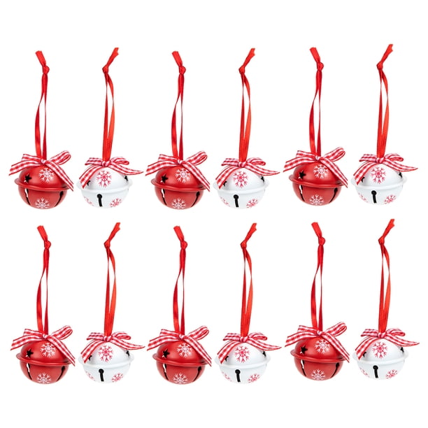 12 colgantes de campana de hierro para Navidad, para árbol de Navidad, decorativos para el hogar