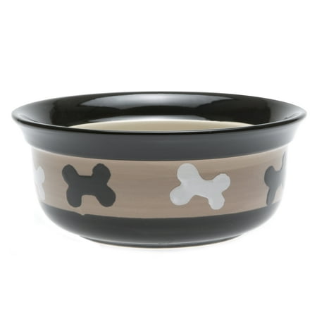 PetRageous City Pets 8 Inch 1 Quart Capacity Dog Bowl, Black