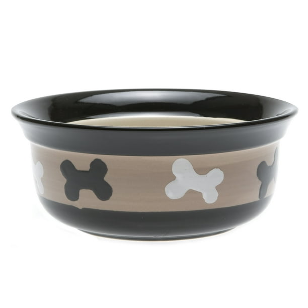 PetRageous City Pets 8 Inch 1 Quart Capacity Dog Bowl, Black Walmart