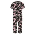 thumbnail image 5 of YanHoo Cute Printed Short Sleeve Sleepwear for Women Capri Pants Set V Neck Top & Pockets Summer Pjs Loungewear, 5 of 6