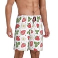 thumbnail image 2 of Kdxio Strawberry Print Mens Sleep Shorts Bottoms Soft Comfy Pajama Wear Pants with Drawstring Pockets, 2 of 7