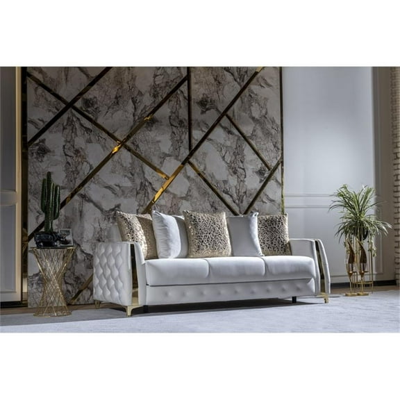 Pemberly Row Modern / Contemporay Sofa Made with Wood in White