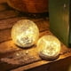 thumbnail image 1 of Solar Garden Lights Outdoor Cracked Glass Ball Waterproof Wireless Warm White Led Lamp, 1 of 5