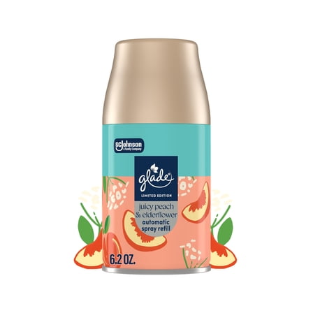 Glade® PlugIns®, Juicy Peach & Elderflower, Large Auto refills, 6.2 oz, 1 Count