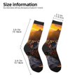 thumbnail image 2 of Rocae Lizard With Sunglasses Sunset for Girls Boys Crew Socks,Children's Socks, Kids Socks, Toddler Socks: Daily Wear with Kids School Uniform, 2 of 5