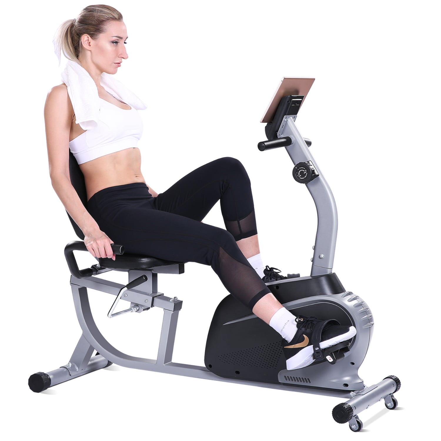 MaxKare Magnetic Recumbent Exercise Bike Indoor Stationary W/ Adjustable Seat for sale online 