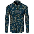 thumbnail image 1 of Camisas con botones para hombre con estampado 3D de tema navideño divertido, ropa de calle informal de manga larga, Tops, camisa hawaiana elegante para fiesta de vacaciones Unisex, 1 of 4