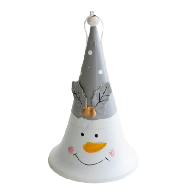 Campana de Navidad Decoración Festival Adornos Diseño de escena Campanas de hierro Colgantes Ornamento colgante Prop Accesorios de vacaciones Kits de decoración para fiestas Muñeco de nieve Wosthever HA069396-02