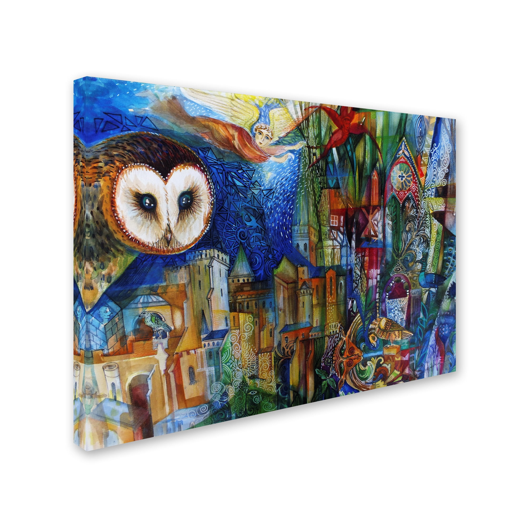 Trademark Fine Art 'Owl' Canvas Art by Oxana Ziaka