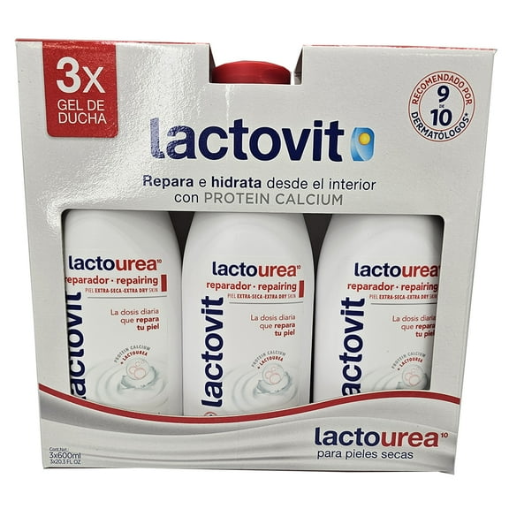 Lactourea from Lactovic Nutritive shower gel, Dry extra Dry Skin With lactic acid and pure urea - 3 Pack