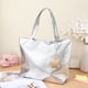 thumbnail image 2 of Bolso de mano grande para mujer, bandolera, bolso de compras, bolso tote de moda para la escuela y el trabajo, color plata., 2 of 8