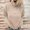 Khaki, variant on Uaswgudfs Women's Autumn/Winter Turtleneck Sweater: Ribbed Cuffs & Hem, Button Details, Oversized Cozy Fit