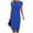 *Blue, variant on Women's Short Sleeve Ruched Waist Bodycon Midi Dress,Ladies Elegant Crew Neck Sheath Dress,Stretchy Formal Work Pencil Dress For Women,Black,XS-2XL