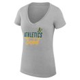 thumbnail image 2 of Women's G-III 4Her by Carl Banks Heather Gray Athletics Team Graphic V-Neck Fitted T-Shirt, 2 of 3