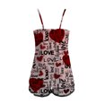 thumbnail image 5 of Pajamas for Women Trendy Valentine'S Day Lace Printed Camisole Shorts Sleepwear,Red,XXL, 5 of 5