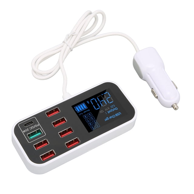 Smart Port USB Chargerwith LCD,A9S+ 8 Port Car Port Car Charger Car Charger Adapter Exceptional Reliability