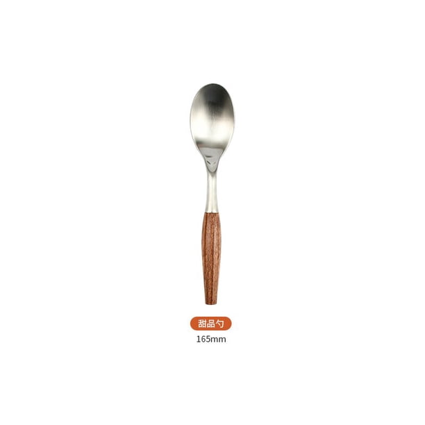 Juego de cubiertos de acero inoxidable con mango de madera sólida, Set de vajilla occidental con cuchillo, tenedores y cucharas, ideal para regalo, 5 piezas Fivean unisex