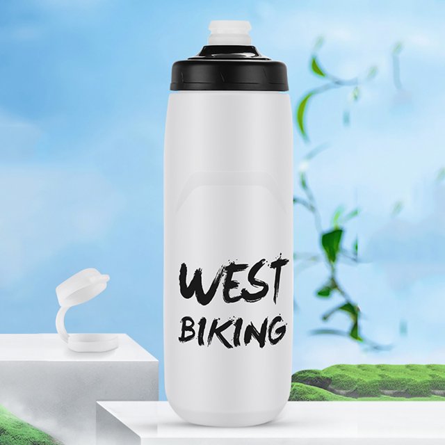 Termos para agua WEST BIKING para bicicleta Hervidor deportivo a prueba de fugas (Blanco 750ML)
